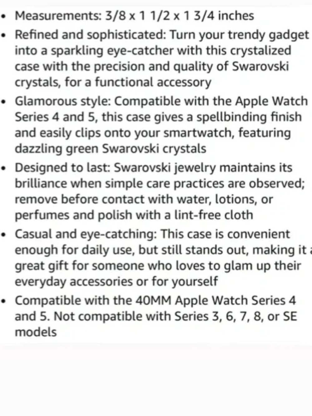 NWT Swarovski Millenia Apple Watch Cover with Green Swarovski Crystals - Picture 8 of 8